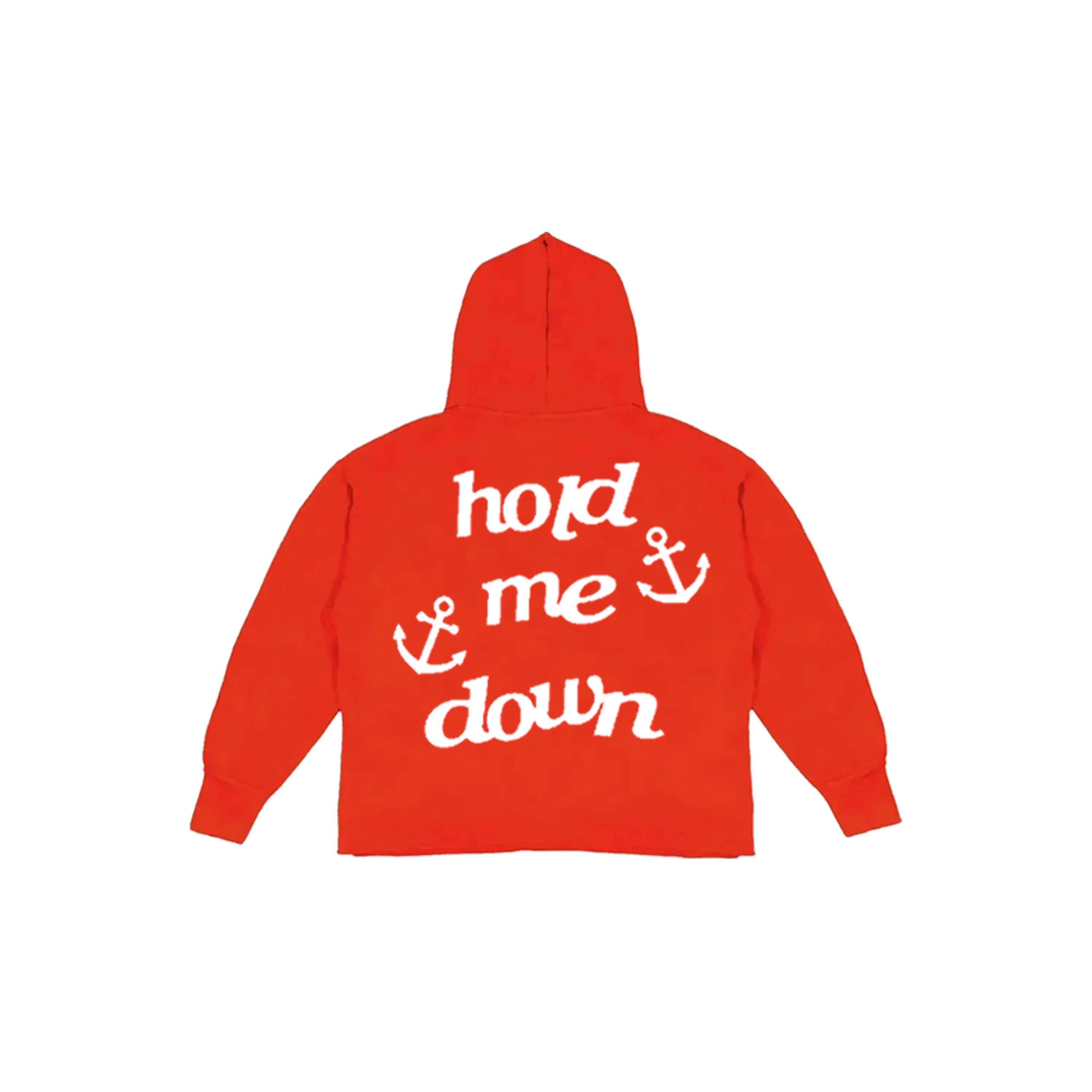 Red "HOLD ME DOWN" Puff Print Hoodie