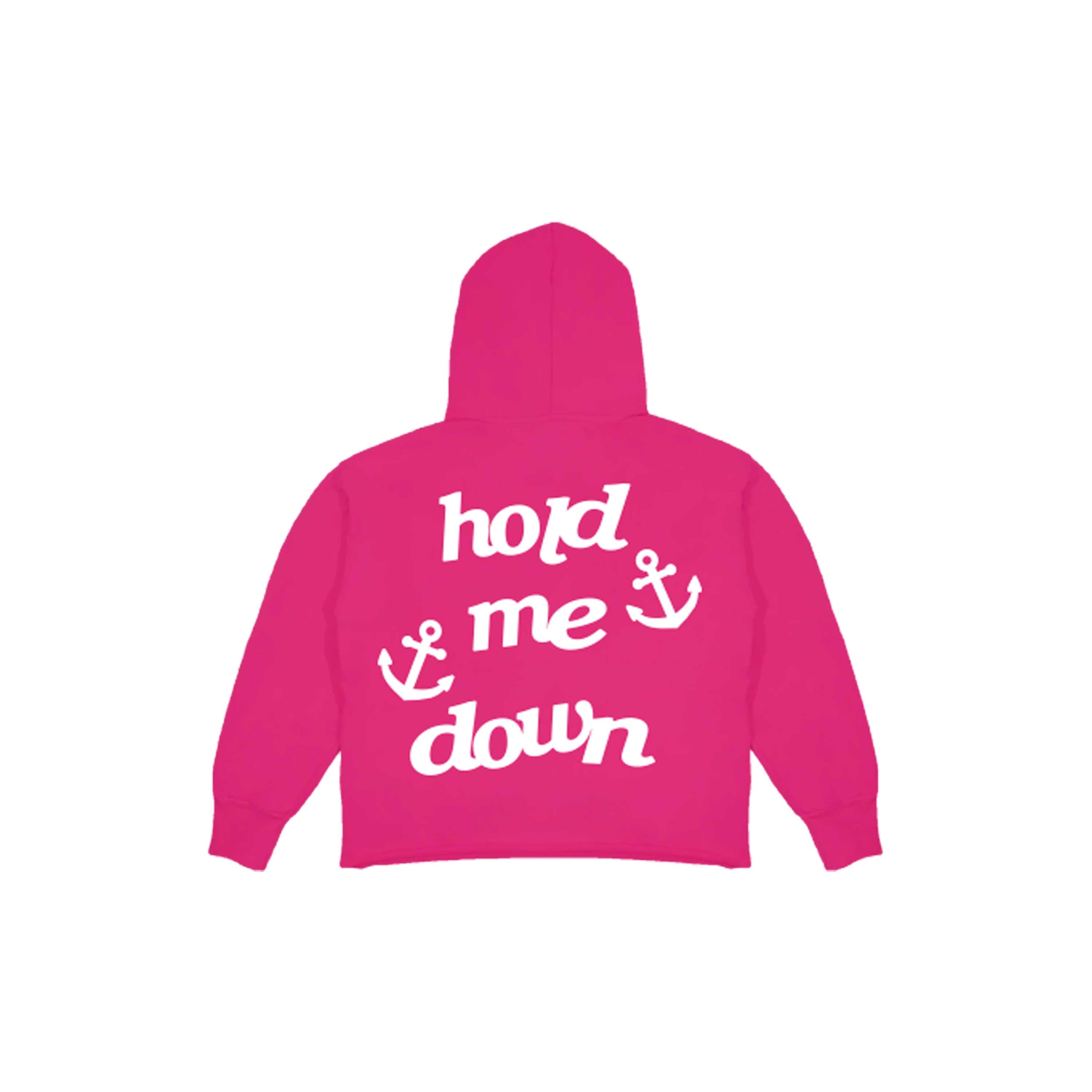 Hot Pink "HOLD ME DOWN" Puff Print Hoodie